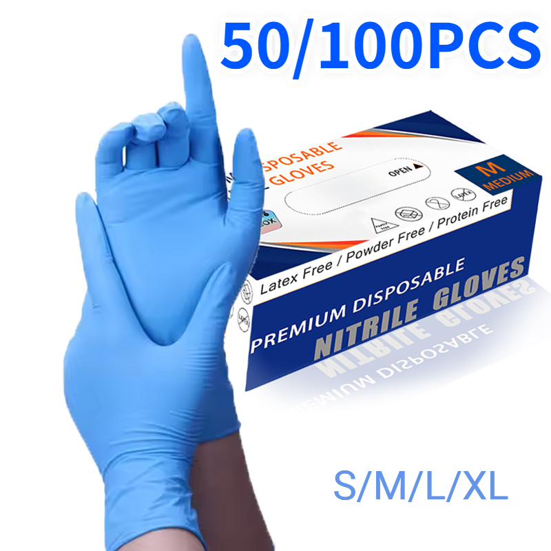 50/100PCS Blue Nitrile Gloves  - огляд і ціна Commercial Kitchen Gloves